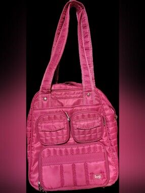 lug Pink Quilted Multi-Pocket Tote